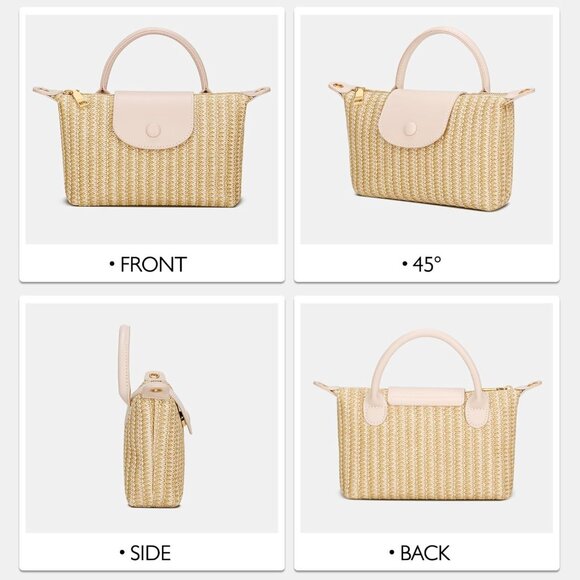 Women Crossbody Bag Straw Woven Small Summer Beach Purse Shoulder Clutch - Picture 5 of 7